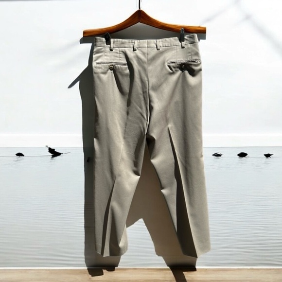 🌻Ermenegildo Zegna Dar Tan Wool Flat Front Tan Dress Pants Model 75LB02 34x30" - Picture 3 of 8